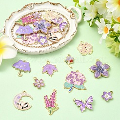 22шт 11 стиля светлые позолоченные подвески из сплава с эмалью&nbsp;ENAM-YW0008-41