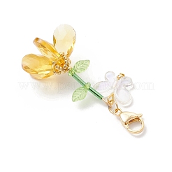 Set di decorazioni con pendenti a farfalla in acrilico e perline di vetro fatte a mano&nbsp;HJEW-MZ00259-01