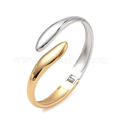 Bracciali a polsino in acciaio inossidabile 304 bicolore&nbsp;BJEW-F540-04GP