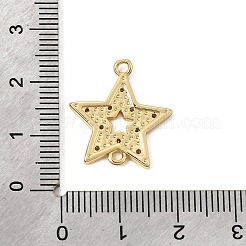 Breloques de connecteur en laiton micro pavé de zircone cubique transparente&nbsp;CU-CBA7D12-16G