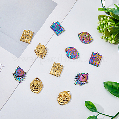 12 шт. 6 стиля подвески из нержавеющей стали 304 со стразами&nbsp;STAS-DC0013-78