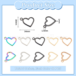 50 шт. 5 стиля ионного покрытия (IP) 304 нержавеющая сталь открытые подвески&nbsp;STAS-UN0053-79