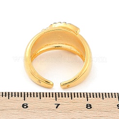 Открытые манжеты из латуни с микропаве и прозрачным цирконием для женщин&nbsp;LS-RJEW-R011-03G-02