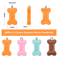 40 шт. 4 цвета непрозрачные подвески из смолы&nbsp;RESI-CJ0002-29