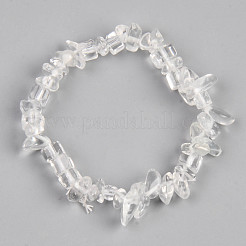 Эластичные браслеты из натурального кристалла кварца и стеклянных бусин&nbsp;BJEW-S143-57