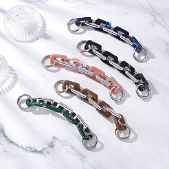 5 шт. 5-цветный акрил с пластиковой прямоугольной цепочкой CCB для удлинительных цепей&nbsp;AJEW-BA00176