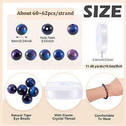 1 нить бусин из натурального тигрового глаза&nbsp;G-TA0002-65B