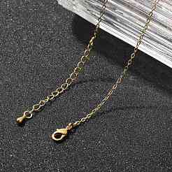 Стойка покрытие латунный кабель цепи ожерелья для женщин&nbsp;NJEW-M048-01G
