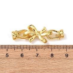 Micro pavé di ottone trasparente cubic zirconia piegato su fermagli&nbsp;KK-D259-06G