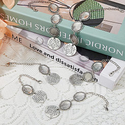 DIY пустой овальный сплав кулон украшения наборы для изготовления украшений&nbsp;HJEW-FH00001