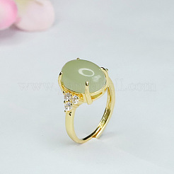 Овальные кольца из натурального нефрита-хотяна&nbsp;FS-WGA2F2C-01