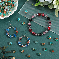 300шт прозрачные акриловые бусины с кракле&nbsp;CACR-SP0001-01A