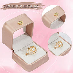 2 шт. подарочные коробки для колец из искусственной кожи&nbsp;LBOX-CL0004-04