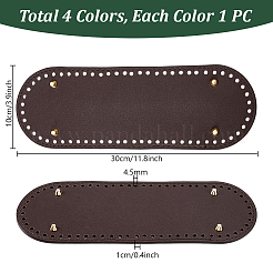 4 pièce de fond ovale en cuir PU 4 couleurs&nbsp;DIY-PH0029-28A