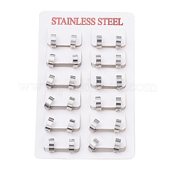 Pendientes de aro huggie de acero inoxidable 304&nbsp;EJEW-O087-09D-P