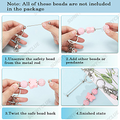 12шт. брелок для ключей из сплава с бусинами&nbsp;KEYC-SC0001-44