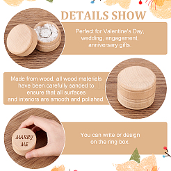 Cajas de madera del anillo&nbsp;CON-WH0078-24A