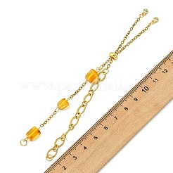 Armbandherstellung aus natürlichen Bernsteinperlen und ovalen Gliederketten aus Edelstahl 304&nbsp;AJEW-JB01609
