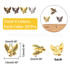 120 шт. 4 цвета подвески из сплава в тибетском стиле&nbsp;TIBEP-AR0001-09