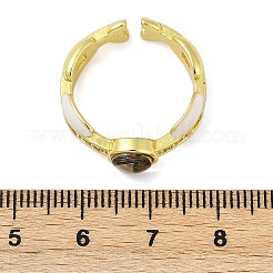 Кольца-манжеты из латуни с микропаве из прозрачного кубического циркония и эмалью для женщин&nbsp;RJEW-L113-023G