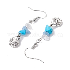 Натуральный & синтетический смешанный камень болтается серьги&nbsp;EJEW-JE06147