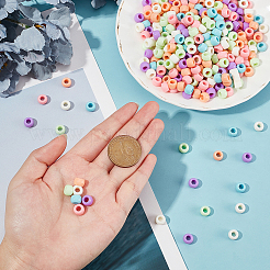 240 г 6-цветные акриловые бусины с большим отверстием&nbsp;SACR-CA0001-09