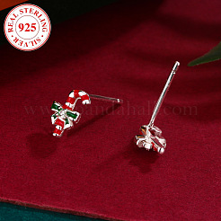 925 серьги-гвоздики в форме леденцов из стерлингового серебра с эмалью&nbsp;FS-WGFA02B-01