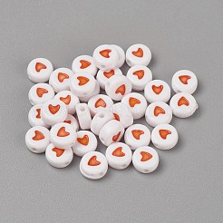 Акриловые эмалевые бусины&nbsp;OACR-WH0003-04C