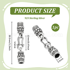 1 estremità/punte per cordino in argento sterling&nbsp;STER-BC0004-15B-1