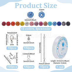 DIY-Armband-Sets aus runden Polymer-Ton-Strassperlen&nbsp;DIY-PH0029-36