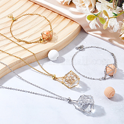 4 шт. 4 стиля 304 нержавеющая сталь плетеный макраме мешочек пустой держатель для камней набор для изготовления браслетов и ожерелий для женщин&nbsp;SJEW-DC00002