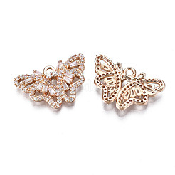 Латунные микропаве прозрачные подвески с фианитом&nbsp;KK-S359-087-RS