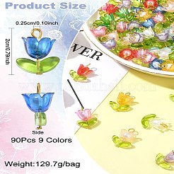 90шт 9-х цветные акриловые подвески лэмпворк&nbsp;PALLOY-CJ00048