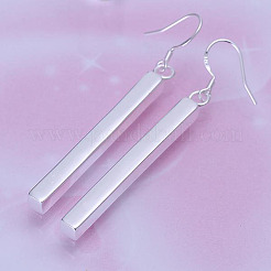 Серьги-подвески из латуни с серебряным покрытием&nbsp;EJEW-BB11991