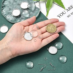 Наборы для изготовления подвесок из плоского круглого купола из сплава своими руками&nbsp;DIY-YW0010-12