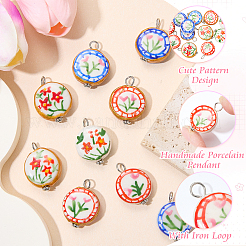 12 pendentif en porcelaine imprimée à la main&nbsp;PALLOY-SW00123
