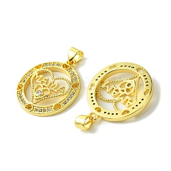 Подвески из латуни с микропаве ко Дню матери и кубическим цирконием&nbsp;KK-H472-07G-03