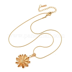 Collane a catena a serpente con ciondolo a forma di fiore in acciaio inossidabile 304 per donna&nbsp;NJEW-F354-11A-G