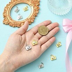 8 Stück 4 Stile Messing Pavé Zirkonia Kamera Charms&nbsp;KK-CJ0004-36