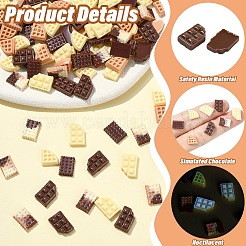 120 шт. 6 стиля светящихся смоляных имитационных шоколадных кабошонов декодированных&nbsp;RESI-YW0004-72
