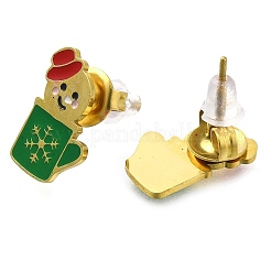 Ионное покрытие(ip) 304 нержавеющая сталь эмалированные серьги-гвоздики&nbsp;EJEW-I316-04G-10