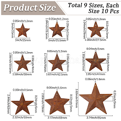 90 шт. 9 стиля звездные ржавые железные большие подвески&nbsp;IFIN-GF0001-12