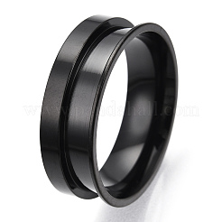 201 geriffelte Fingerringfassungen aus Edelstahl&nbsp;STAS-TAC0007-04B