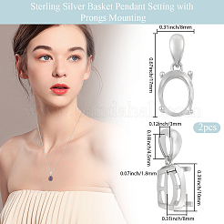 2 шт. подвеска-корзинка из стерлингового серебра&nbsp;STER-BBC0008-81