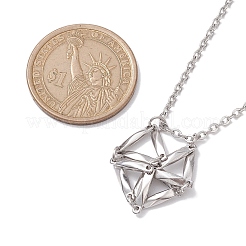 Ожерелья с подвеской в виде клетки с кристаллами&nbsp;NJEW-JN04757-01