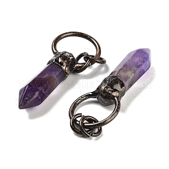 Ограненные подвески-пули из натурального аметиста&nbsp;G-A221-03B