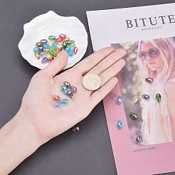 Стеклянные бусы с покрытием цвета ab&nbsp;EGLA-NB0001-08