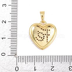 Pendentifs en laiton micro pavé de zircone cubique transparent pour la saint-valentin&nbsp;KK-H273-31G-01