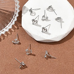 Boucles d'oreilles puces en laiton Shegrace avec micro-pavé de zircone cubique&nbsp;XGRQ4N832-705P