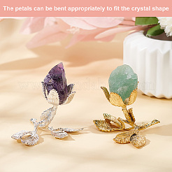 Основание из легированного металла витрины с хрустальным шаром в форме розы&nbsp;DIY-WH0430-065S